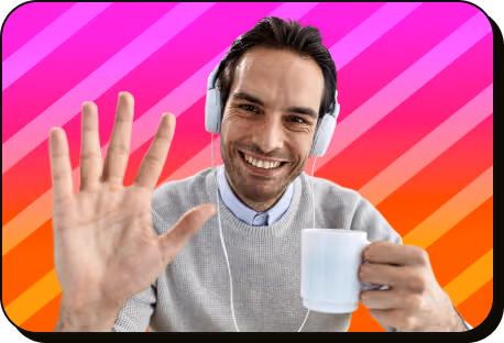 Man waving in video chat